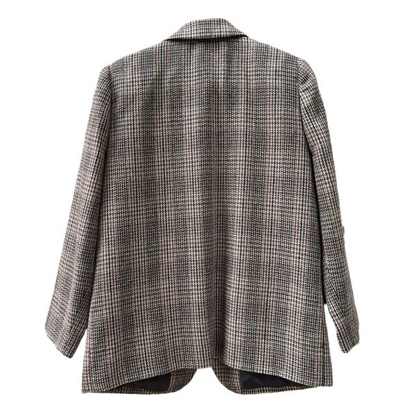 Sag Harbor Vintage Houndstooth Wool Blend One Button Blazer Jacket Womens 8P - Picture 2 of 8